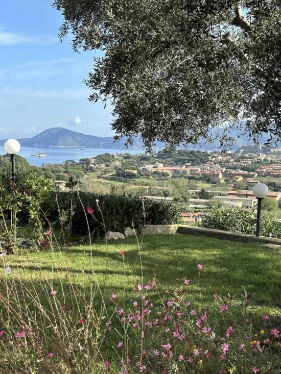 Vista su Portoferraio dal giardino del B&B Aethalia